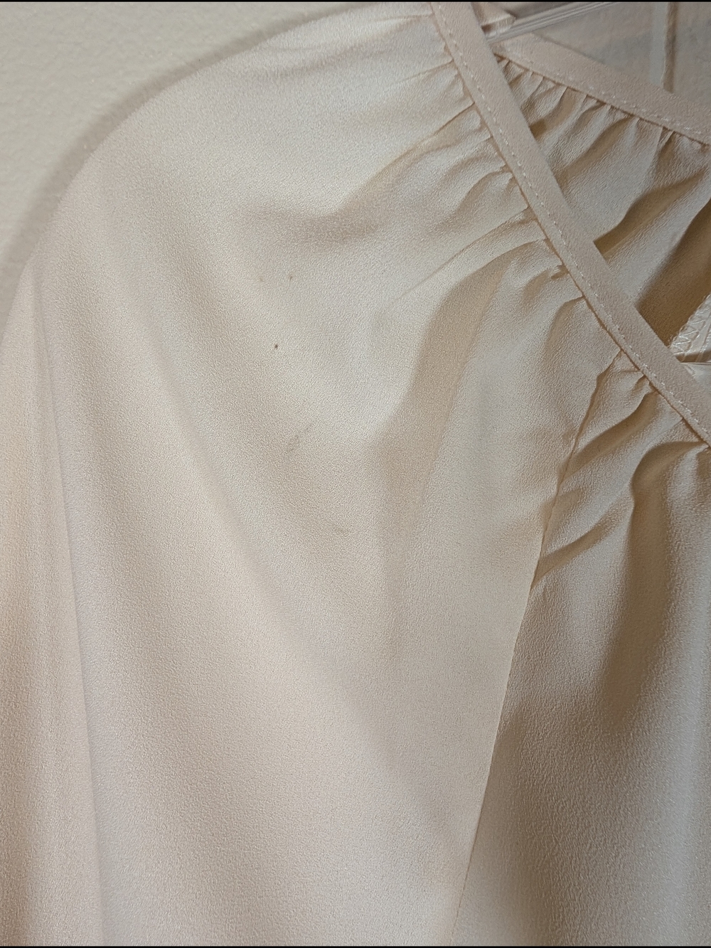 Adiva Ivory Lace Trim Boho Peasant Blouse Women’s Large Bell Sleeve Cream Top - Picture 11 of 13
